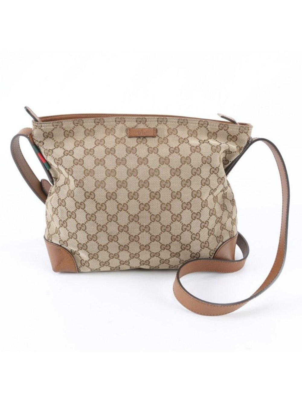 Gucci GG Canvas Leather Shoulder Bag Crossbody Messenger
